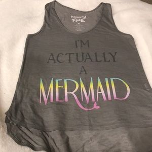 EUC gray tank top Sz M "I’m Actually a Mermaid"